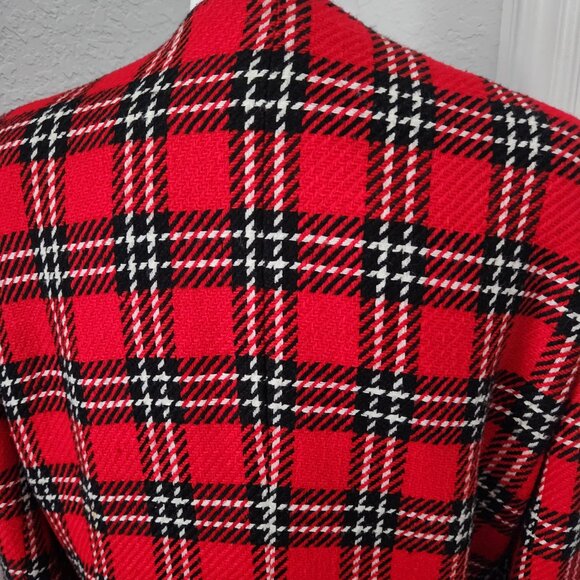 Vintage Preston & York Red Plaid Blazer Size 10 - Picture 15 of 15